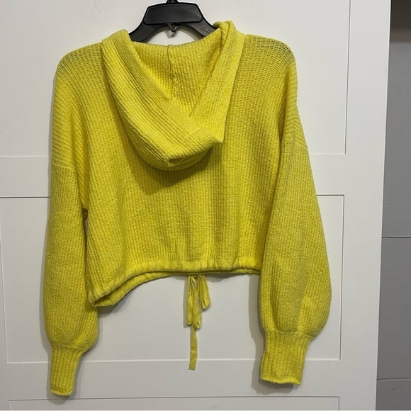 American Eagle hooded drawstring tie front cropped sweater 15972 - Picture 2 of 6